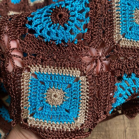 Rare Vintage 1990s Sue Wong Boho Crochet Dress, Size S - Picture 7 of 9